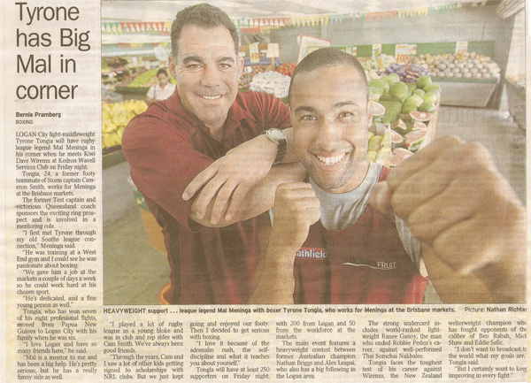 Tyrone has Big Mal in Courner 